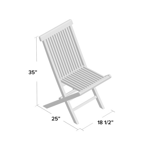 Highland Dunes Pellerin Folding Teak Patio Dining Chair & Reviews Wayfair